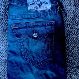 True Religion blue jeans straight For Men